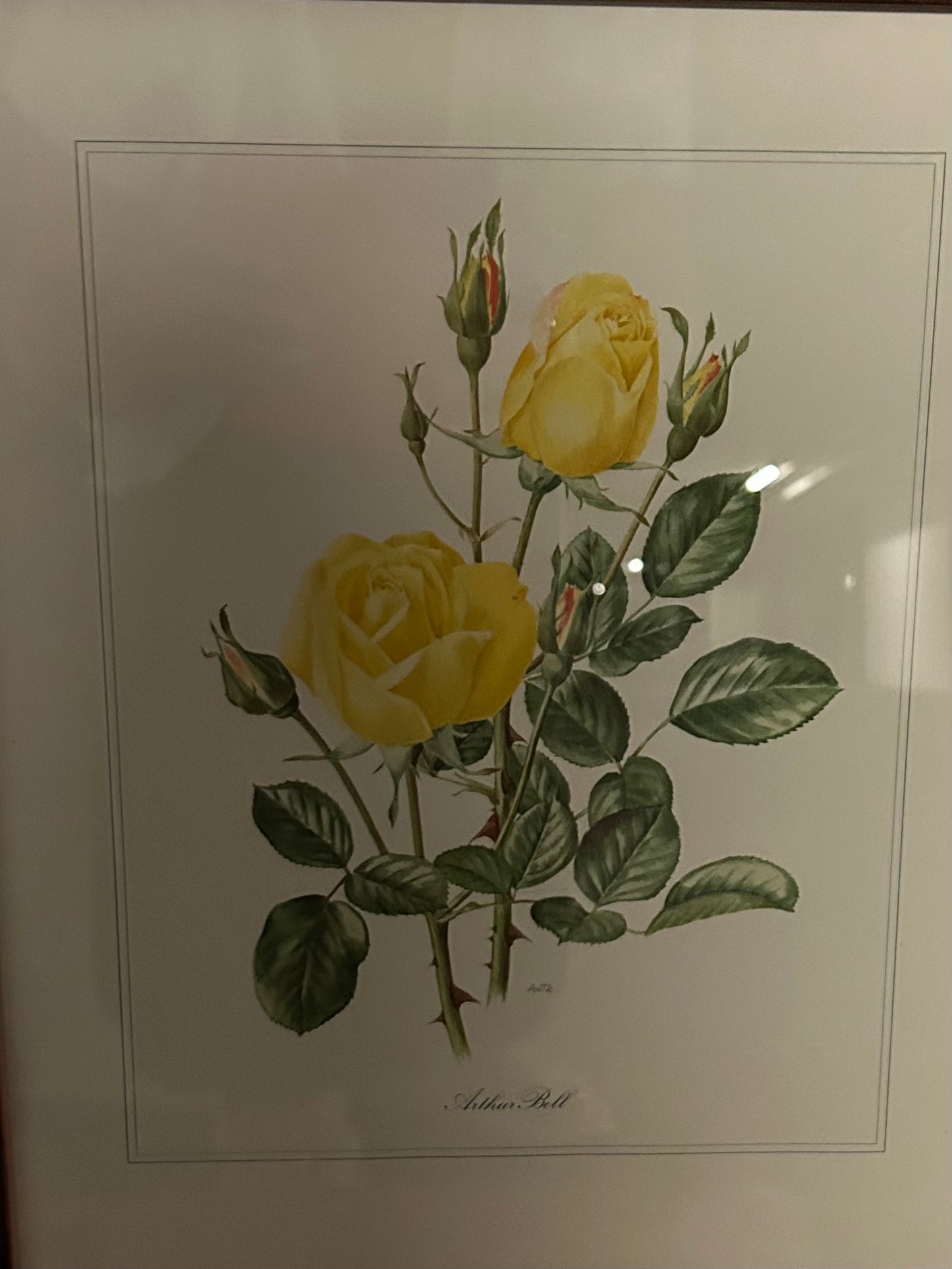 tableau floral roses jaunes