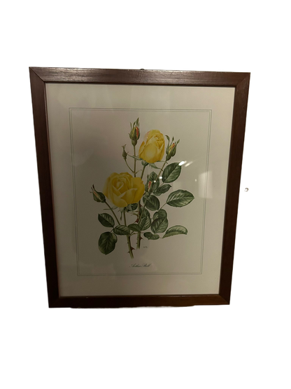 tableau floral roses jaunes