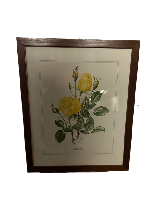 tableau floral roses jaunes